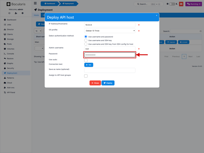 Kolom password SSH