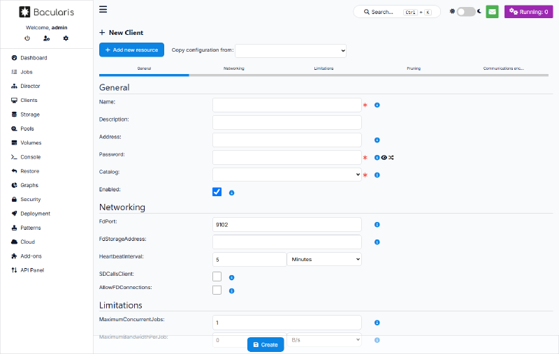 Form client yang masih kosong