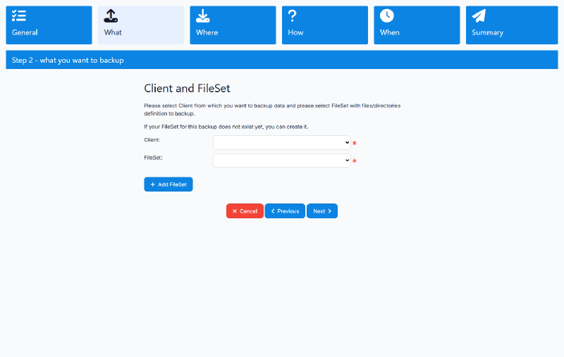 Langkah 2 wizard job backup, Backup source