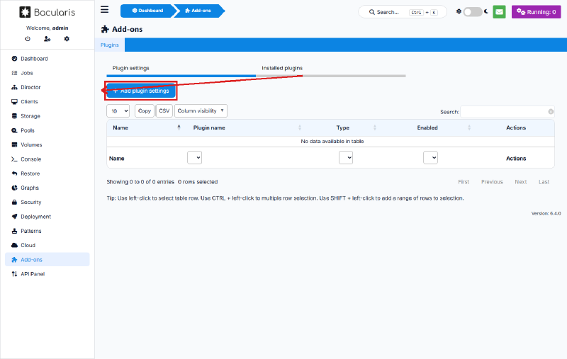 Halaman Add-ons pada Bacularis
