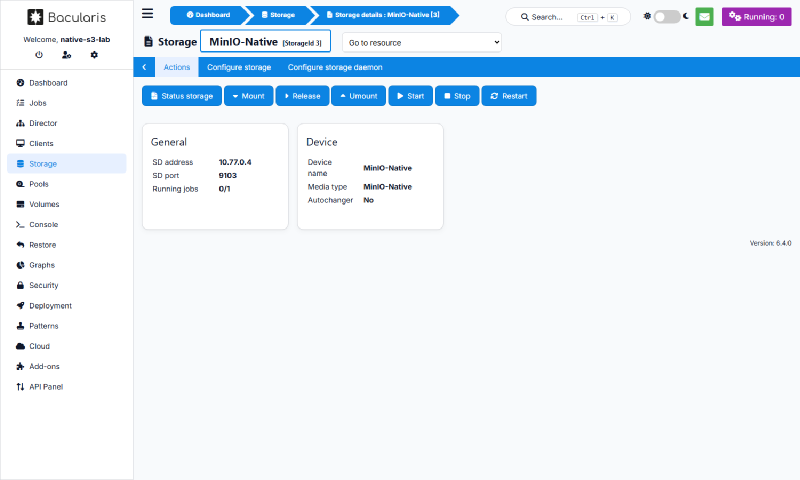 Cloud Storage aktif dengan Address sudah diubah ke IP master
